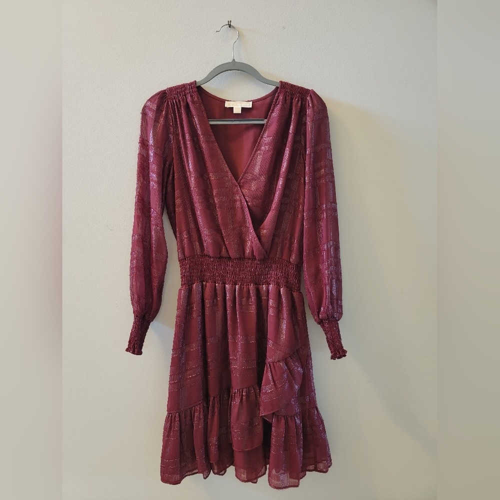 Michael Kors Ruffle Faux Wrap Dress, Size 8-10